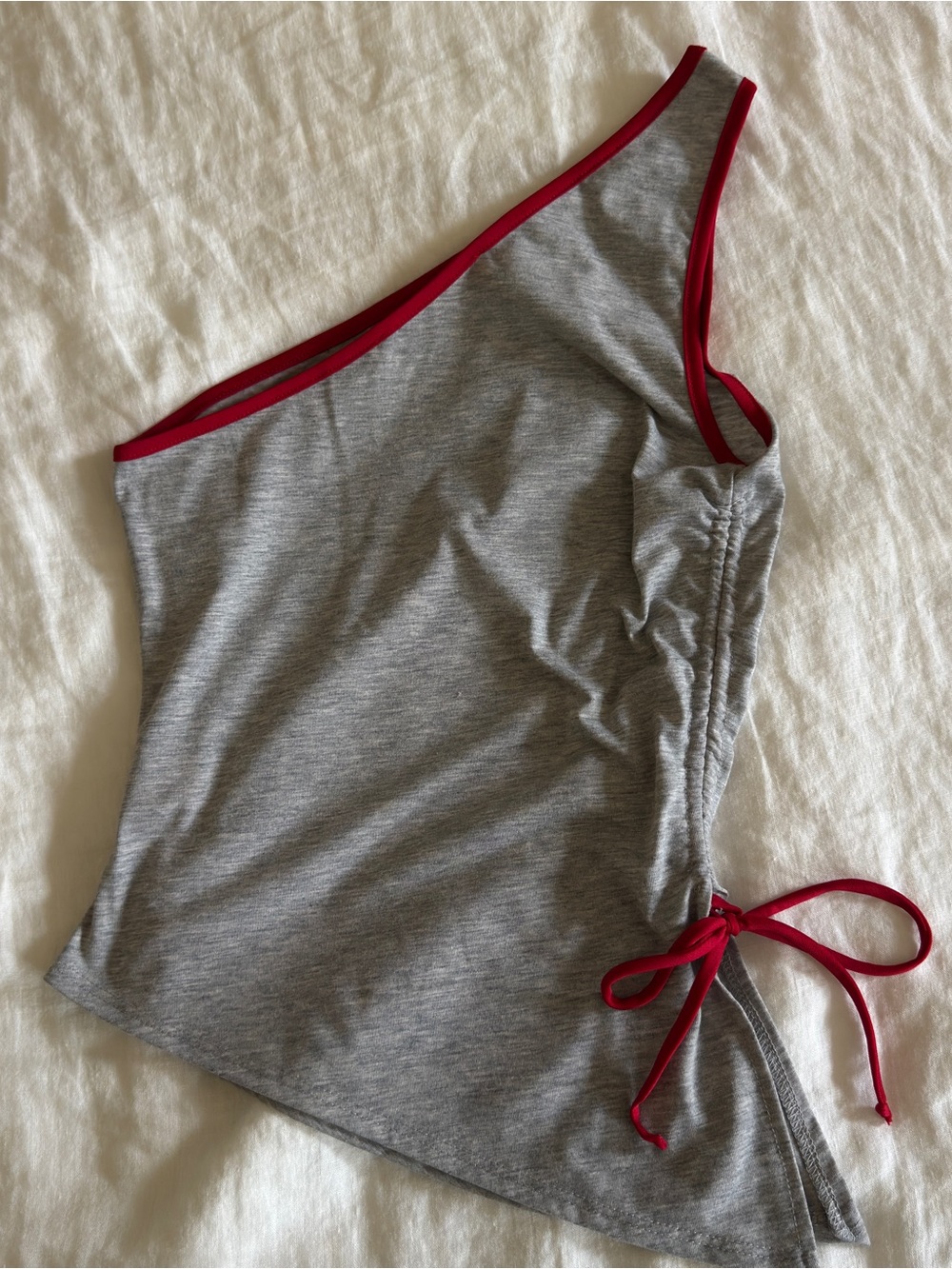 Lisa Says Gah One Shoulder Erin Tank Heather Grey - Picture 6 of 7